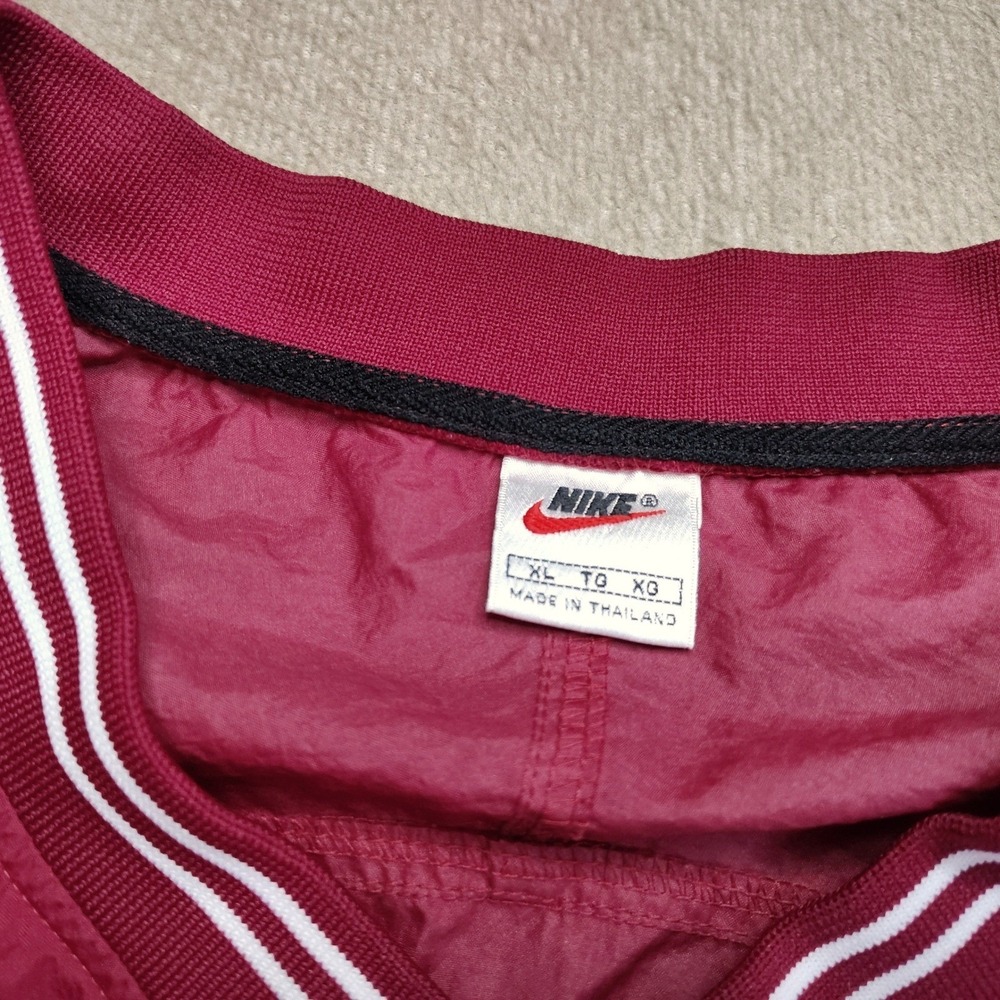 Vintage Nike Mens Windbreaker Pullover XL Maroon Red Center Check Swoosh 90s - Picture 4 of 7